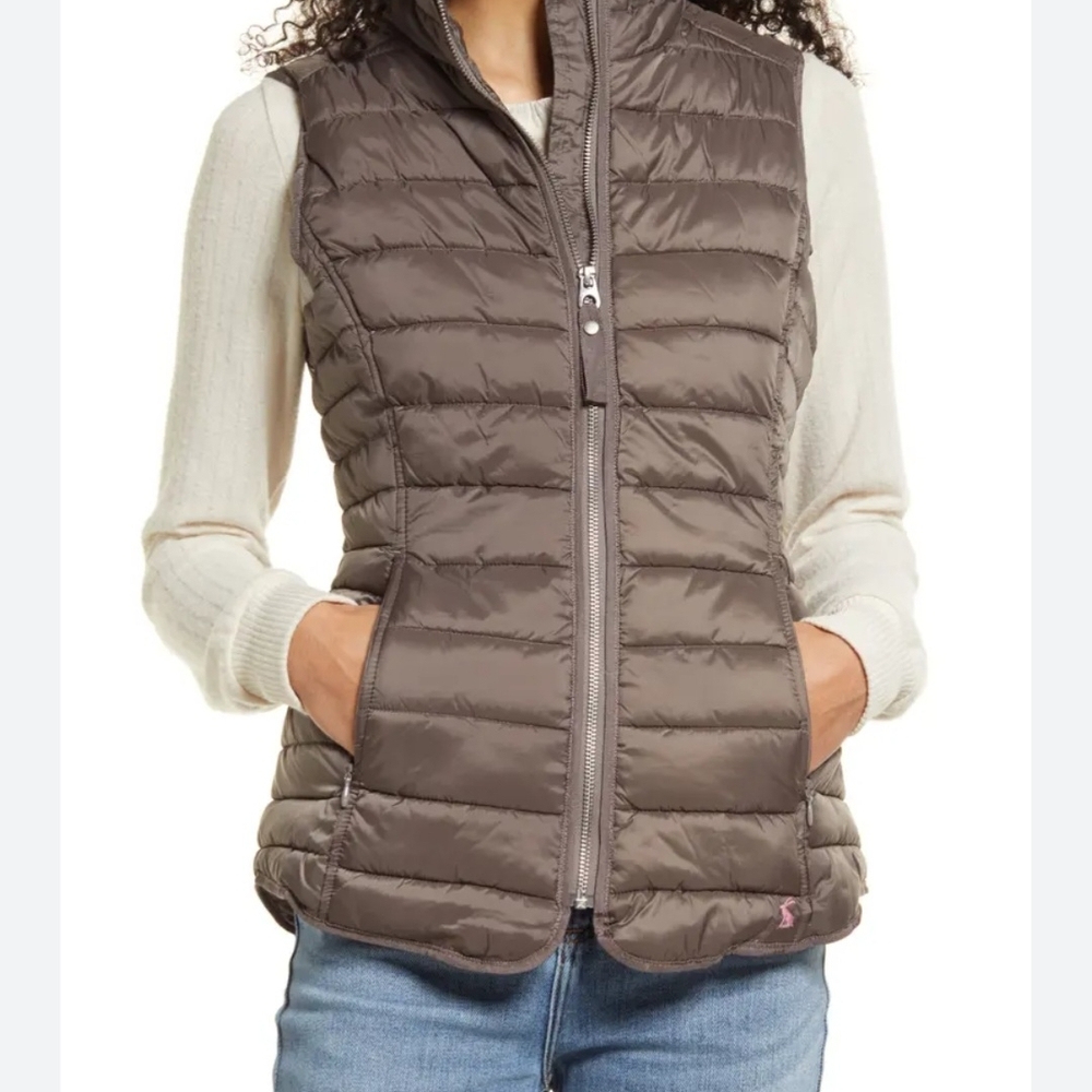 Joules Women's Taupe Quilted Vest